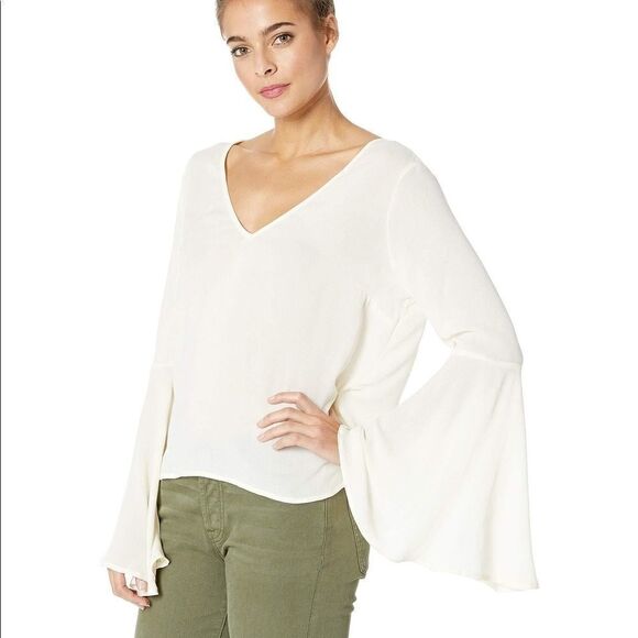 Nwt Jack BB Dakota Ivory Crepe Bell Sleeve - Picture 1 of 11